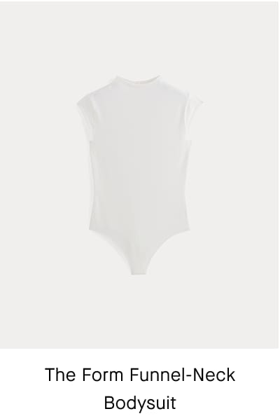 [Image]The Form Funnel-Neck Bodysuit | White