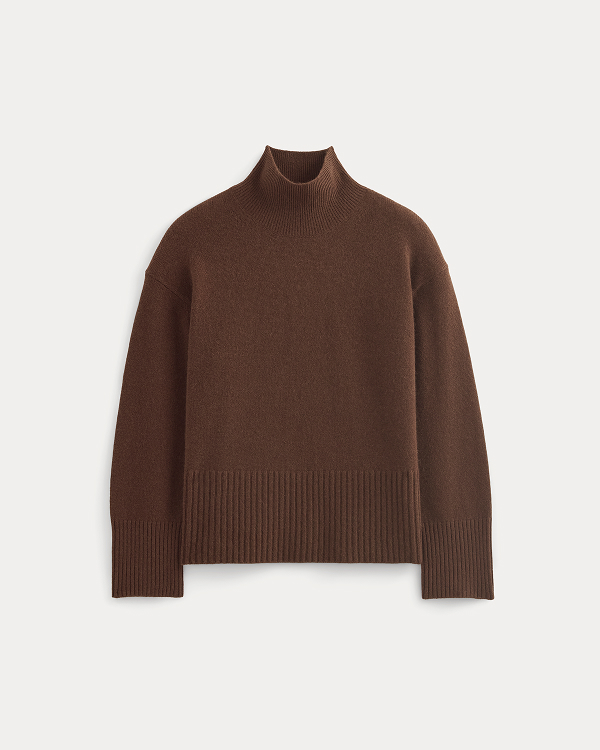Image | The Boxy Turtleneck in Cashmere | CocoaAir Blue