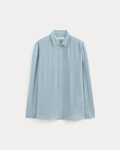Image | The Must-Have Shirt in Washable Silk | Soft Blue