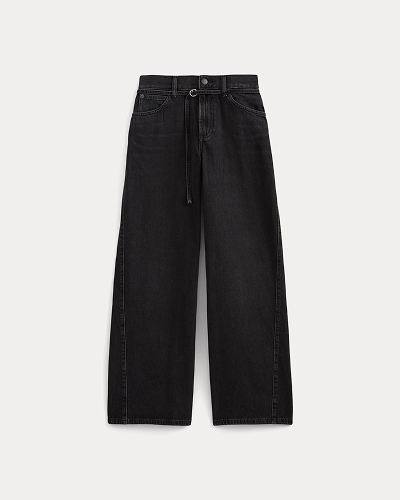 Image | Lightweight Loose Wide-Leg Jean | Black