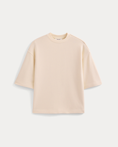 Image | Lightweight Terry Oversized Tee | Parchment