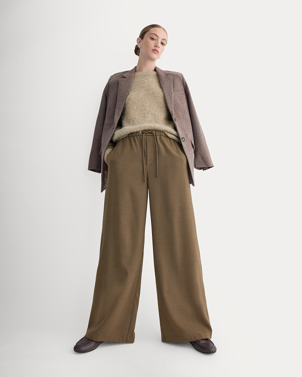 Image | The Pull-On Trouser in Tailor Twill | Heathered Cocoa