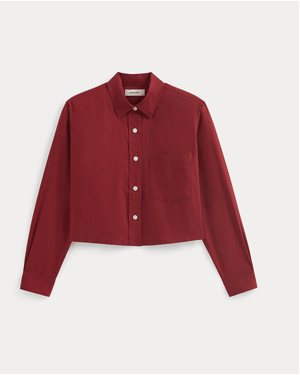 Image | The Way-Short Shirt in Silky Cotton | Merlot