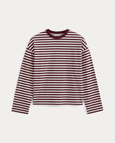 Image | Forever Jersey Boxy Long-Sleeve Crew | Red