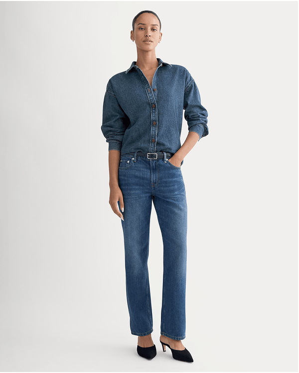 Image | Low-Rise Straight Jean | Tungsten Old Blue