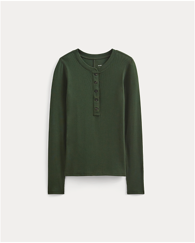 Image | The Luxe Rib Henley | Dark Forest