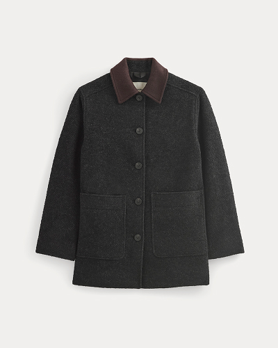 Image | Italian Car Coat | Carbone/Black