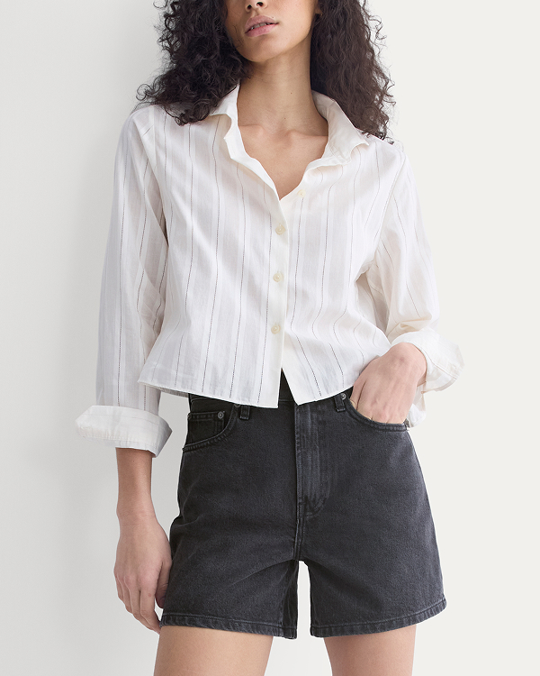 Image | Way-High® A-Line Denim Short | Washed Black