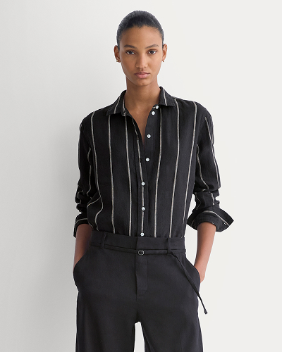 Image | Model | The Must-Have Shirt in Linen | Black
