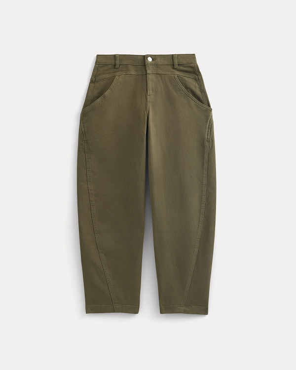 Image | Twill Yoke Barrel Pant | Beech