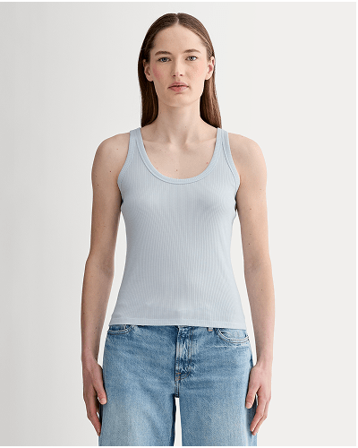 [Image]The Shimmy Scoop-Neck Tank | Air Blue
