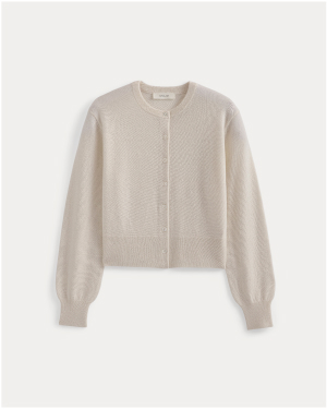 Image | Cashmere Cropped Cardigan | Snow