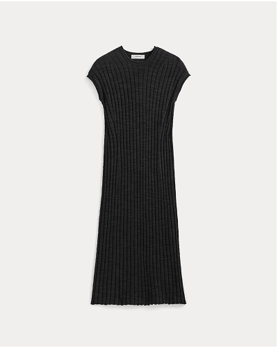[Image]The Column Dress in Cotton Linen | Black
