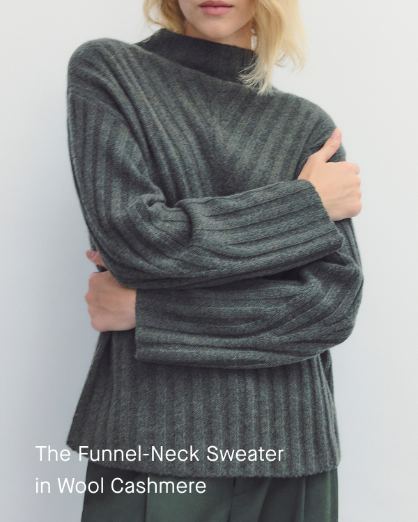 Image | The Funnel-Neck Sweater  in Wool Cashmere | Heather Beech