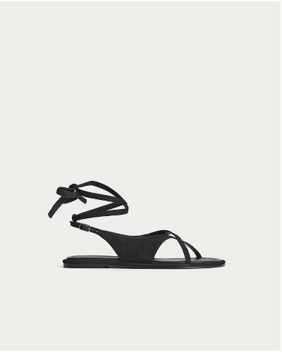 [Image]The Leather Crisscross Sandal | Black