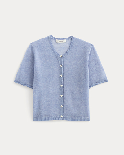 Image | The Air Alpaca™ Short-Sleeve Cardigan | Soft Blue