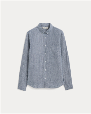 Image | The Classic Shirt in Linen | White / Blue