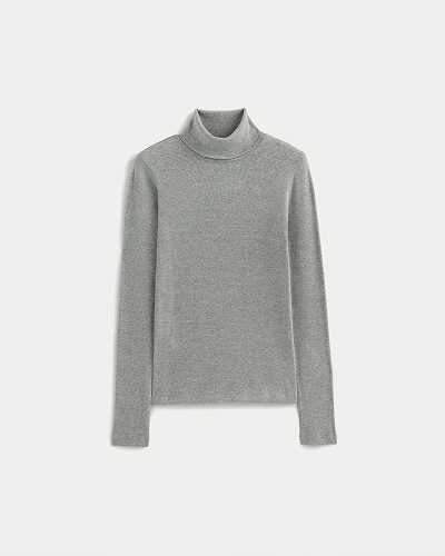 Image | The Luxe Rib Turtleneck | Washed Heathered Grey