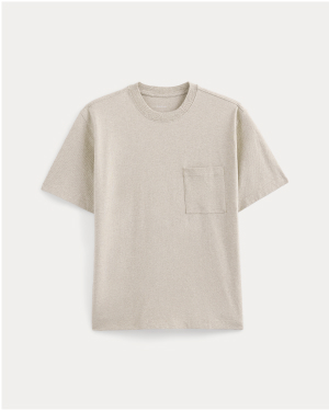 Image | Oversized Midweight Tee | Heathered Oatmeal