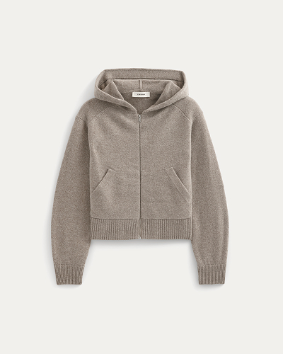 Image | Full-Zip Hoodie in Wool Cashmere | Oatmeal