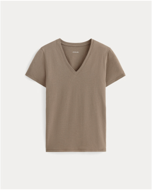 Image | The Slim V-Neck Tee in Essential Cotton | Clay