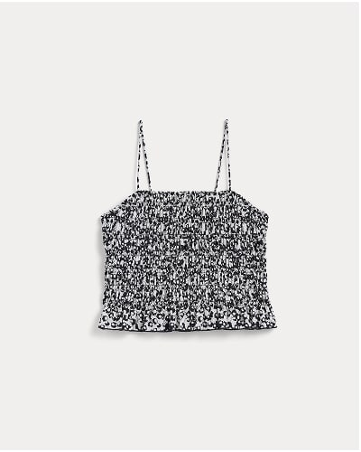 [Image]The Smocked Tank | Bone / Black Floral