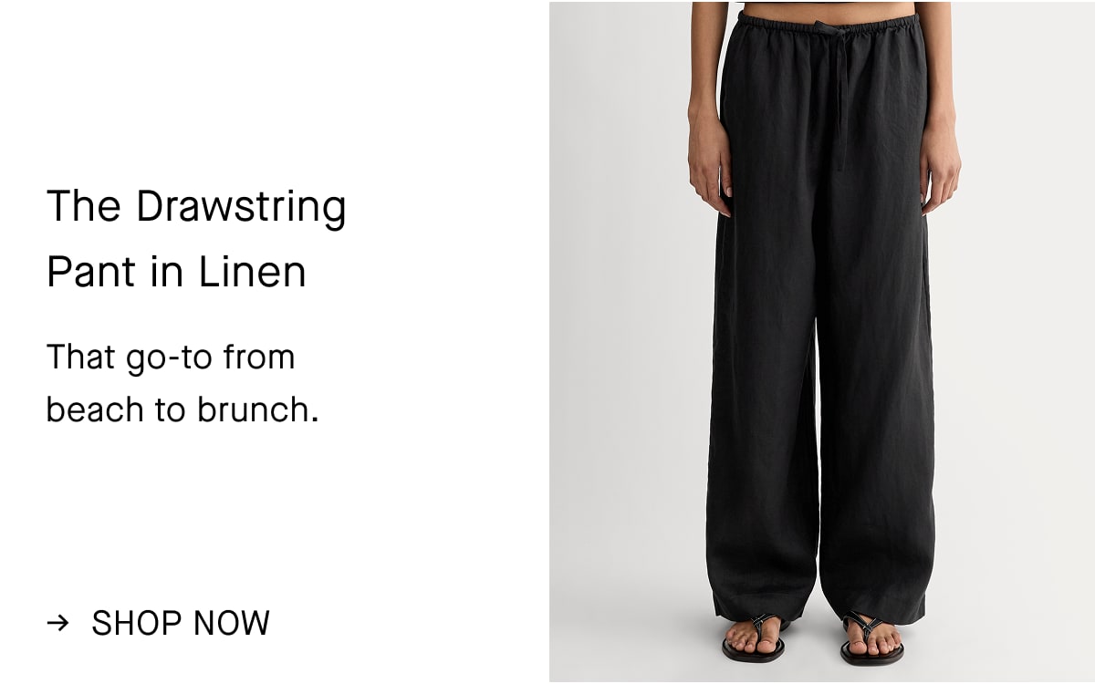 Image | The Drawstring Pant in Linen | Black | That go-to from beach to brunch. | Shop Now
