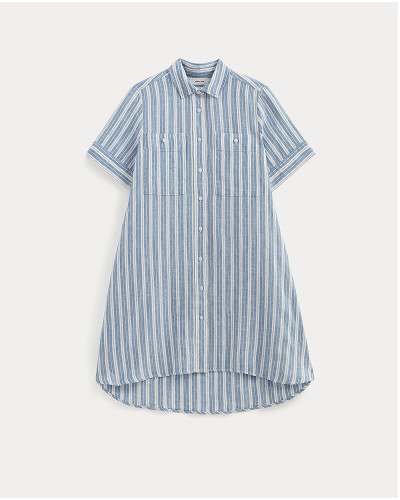 Image | The Daytripper Dress in Linen | Soft Cobalt/Bone