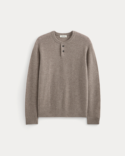 Image | Henley in Wool Cashmere | Light Heathered Taupe
