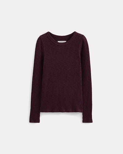 Image | The Cozy Rib Long-Sleeve Tee | Deep Plum