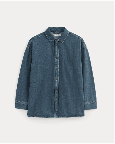 Image | The Oversized Denim Shirt | Tungsten Blue Stone