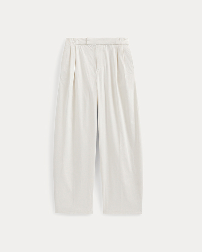 Image | Barrel-Leg Pant in Organic Cotton Sateen | Bone