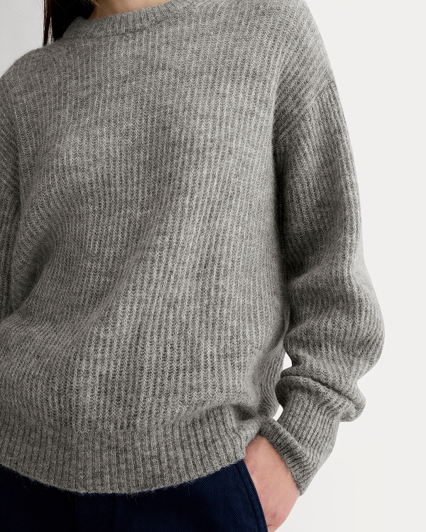 Image | Model in The Cocoon Crew in Alpaca | Heather Stone Grey 