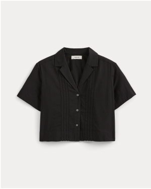 Image | Cotton Gauze Resort Shirt | Black