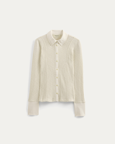 Image | Cozy Rib Button-Up | Bone