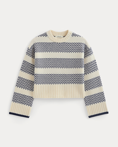 Image | Nordic Cropped Boxy Crew in Luxe Merino