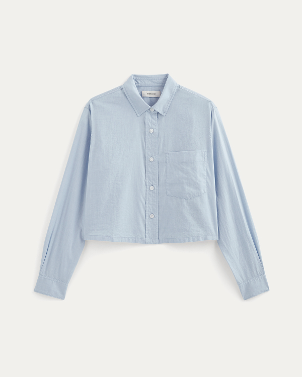 Image | The Way-Short Shirt in Silky Cotton | Chambray Blue