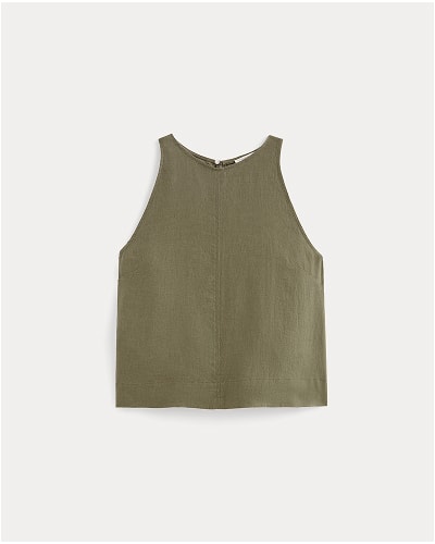 [Image]The Linen High-Neck Tank | Kalamata