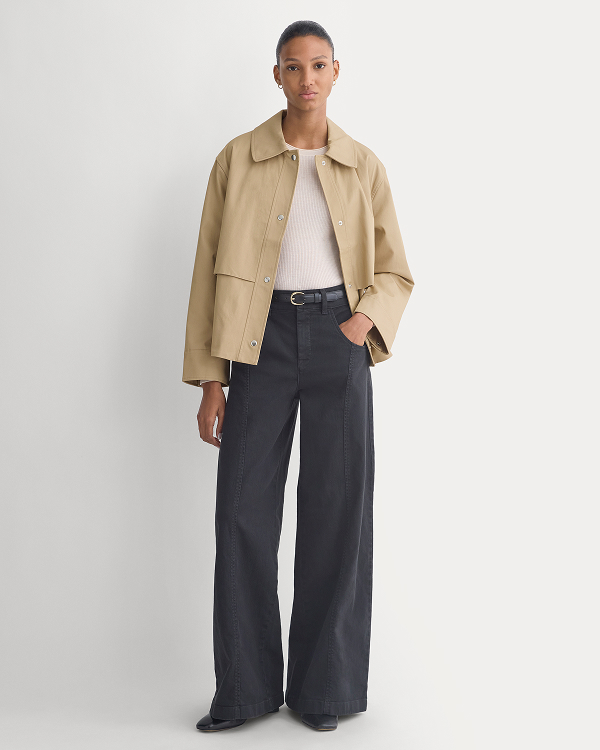 Image | Model in Organic Cotton Twill Field Jacket | Cornstalk 