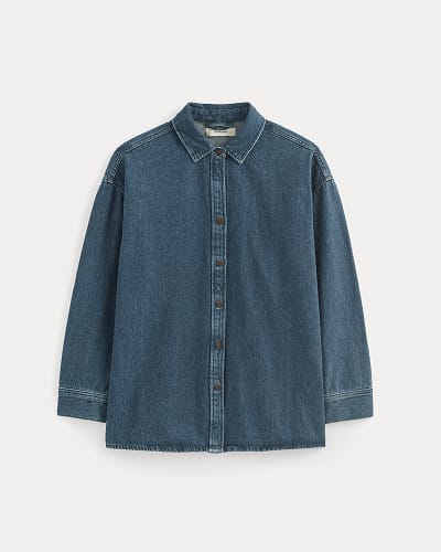 Image | The Oversized Denim Shirt | Tungsten Blue Stone