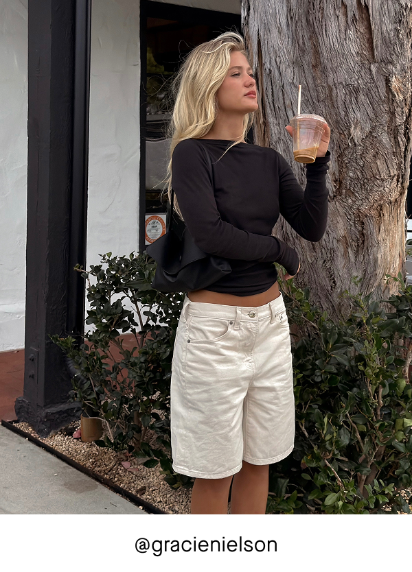 Image | @gracienielson | Tissue Boatneck Top | Black