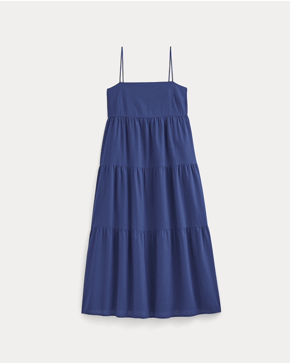 Image | The Gauze Tiered Dress | Mazarine Blue