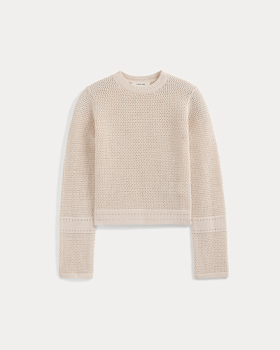 Image | Open Knit Long-Sleeve Crew in Everyday Cotton | Canvas