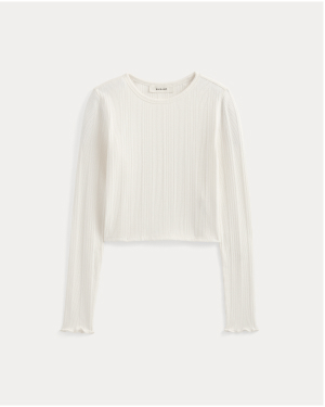 Image | Lounge Rib Cropped Shirt | Bone