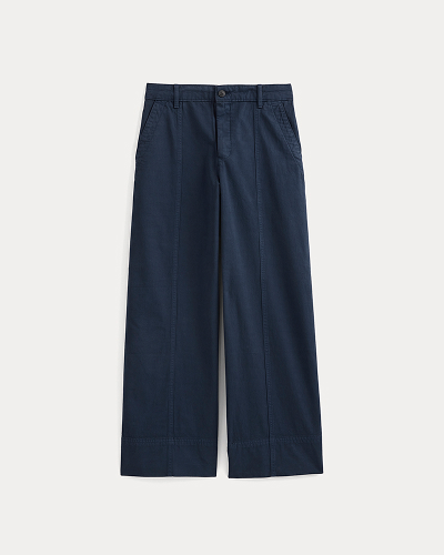 Image | Seamed Wide-Leg Pant | Navy