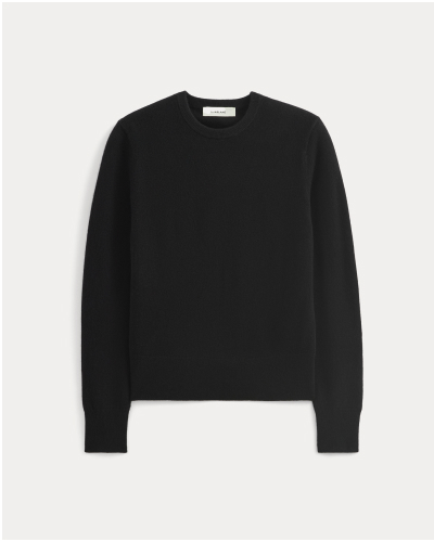 Image | Cashmere Slim Crew Sweater | Black