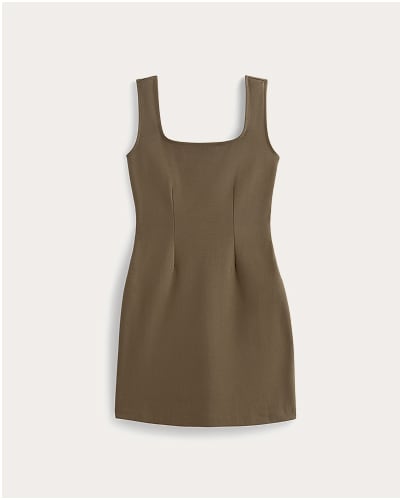 [Image]The Dream Square-Neck Dress | Deep Taupe