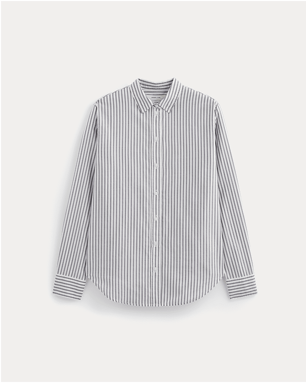 Image | The Must-Have Shirt in Washable Silk | Blue / White