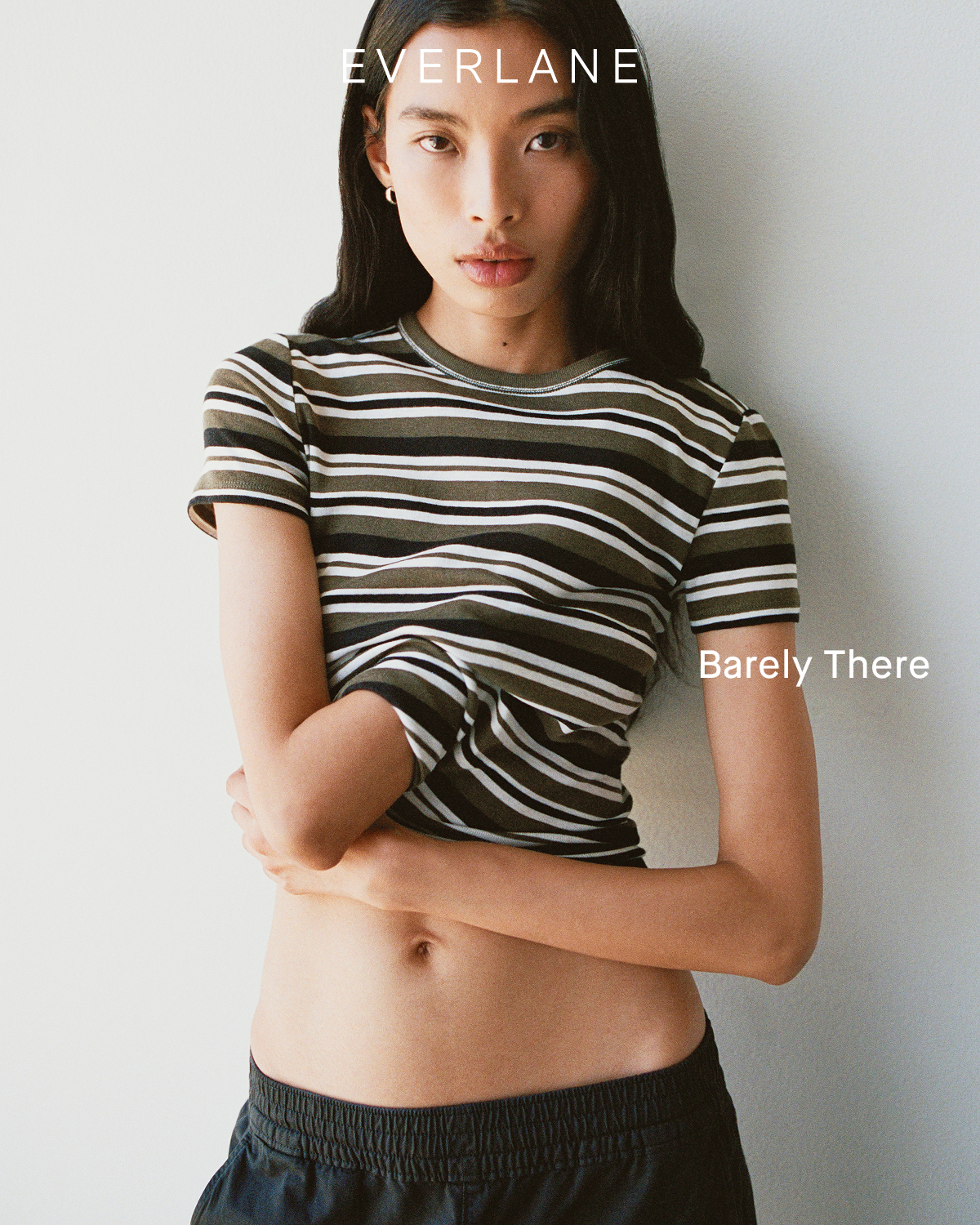 Everlane Logo | Image | Barely There | Model in Tissue Short-Sleeve Crew | Beech