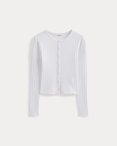 Image | Cardigan in Pointelle | White